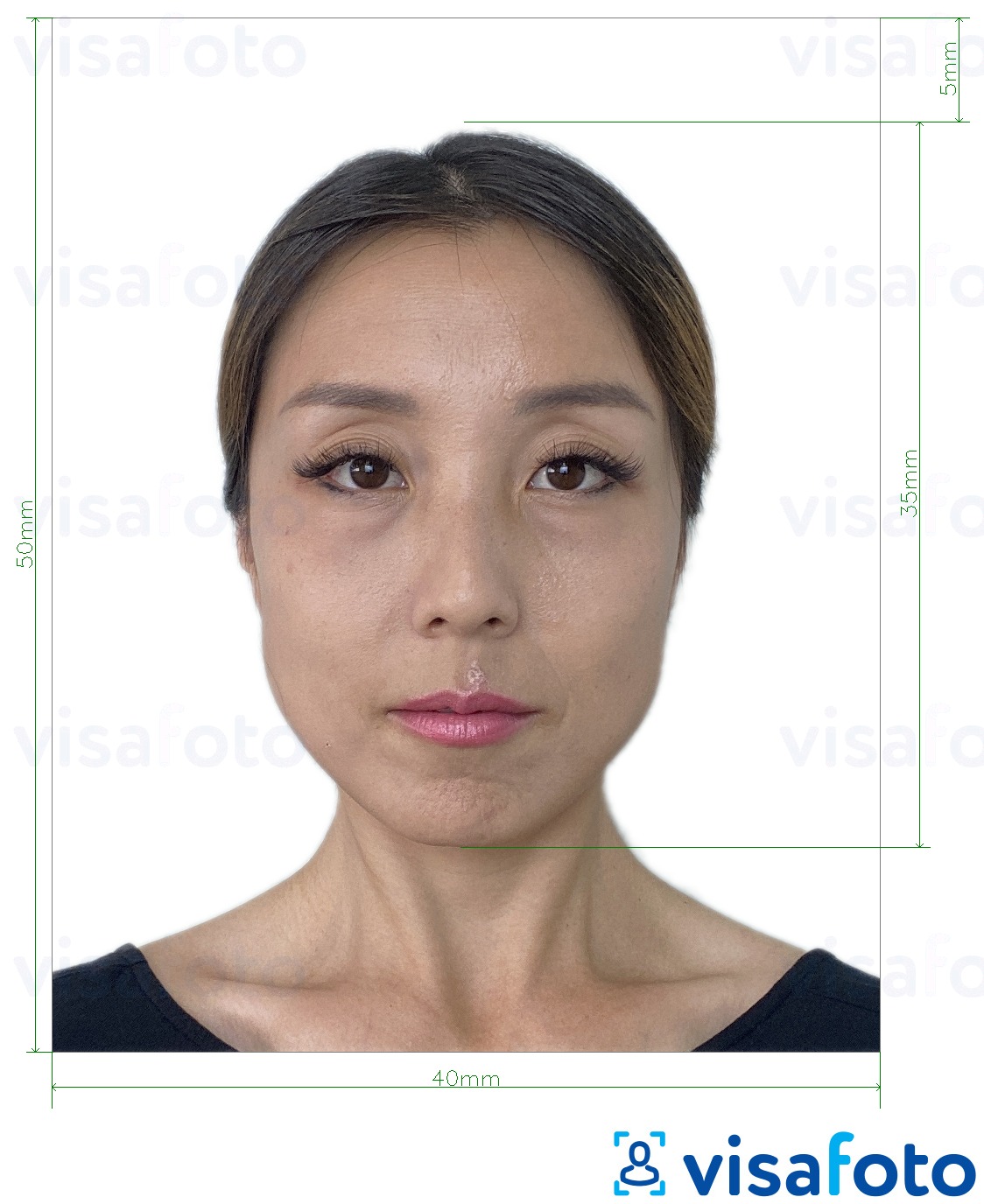 写真の例 香港IDカード 4x5cm 正確なサイズ仕様に