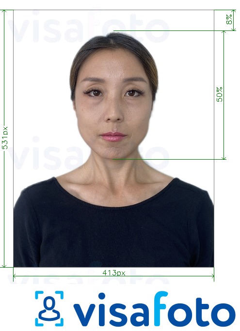 写真の例 韓国パスポートオンライン 正確なサイズ仕様に