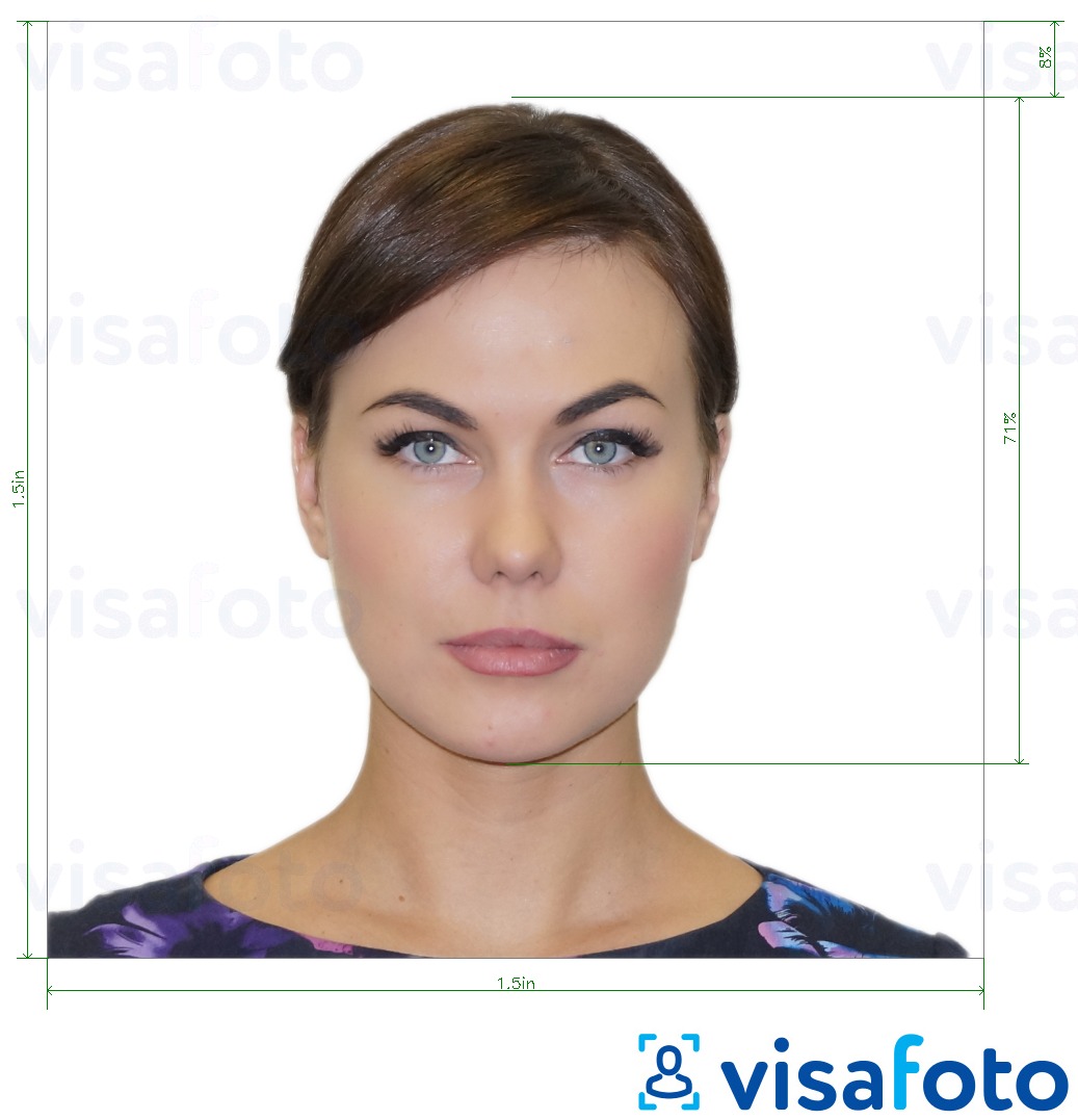 写真の例 米国のアルゼンチンのパスポート1.5x1.5インチ 正確なサイズ仕様に