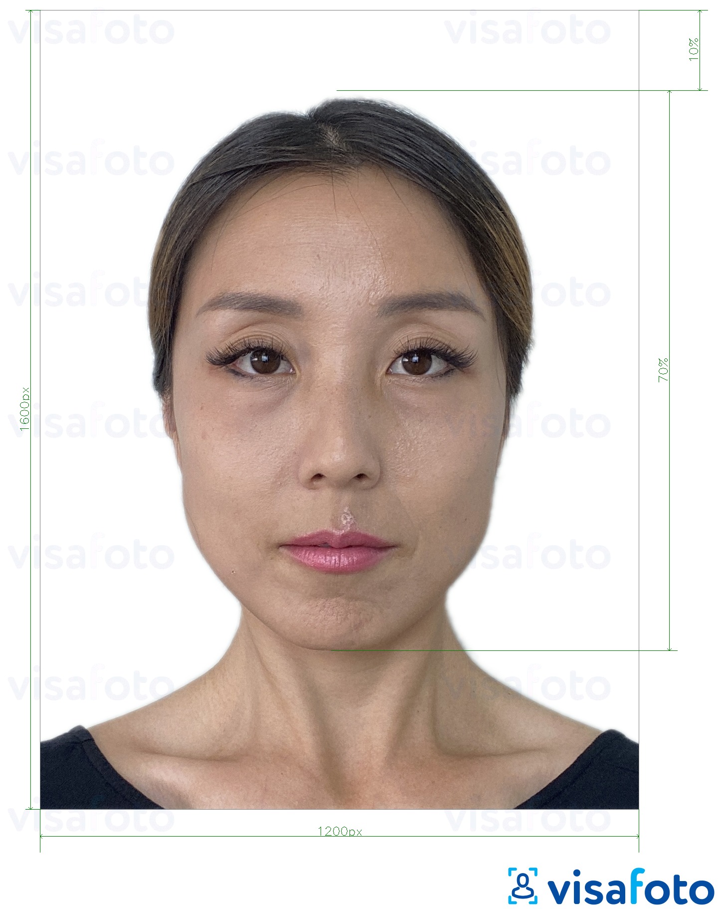 写真の例 香港のオンラインEパスポート1200 x 1600ピクセル 正確なサイズ仕様に