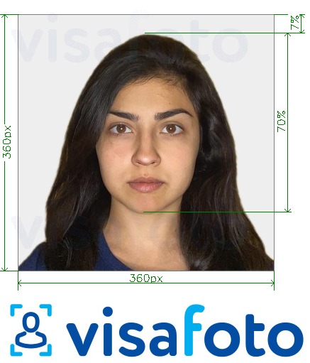 写真の例 インドOCIパスポート360x360-900x900ピクセル 正確なサイズ仕様に