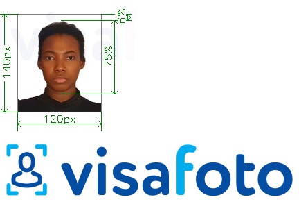 写真の例 ナイジェリアのパスポート120x140ピクセル 正確なサイズ仕様に