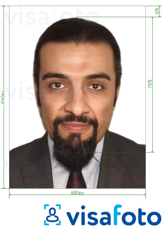 写真の例 サウジアラビアIDカードAbsher640x480ピクセル 正確なサイズ仕様に